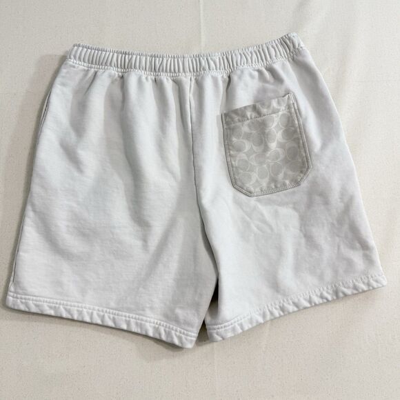 COACH Signature Sweat Shorts Men Size XL Off White Color - Picture 1 of 10